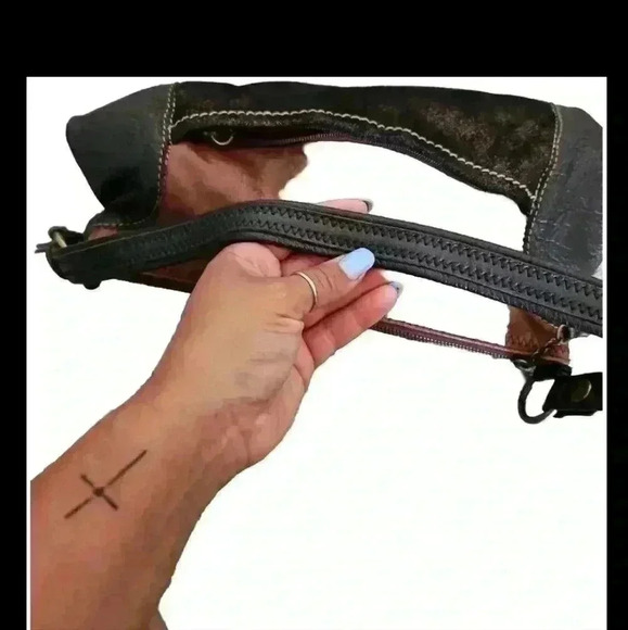 The Sak Brown Metallic Leather Hobo Colorblock Teak Multi Bag - Picture 10 of 14